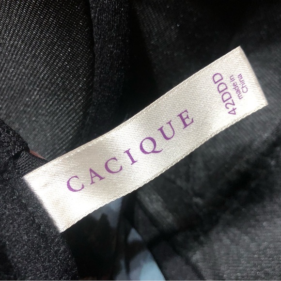 Cacique Ladies Plus Nighty Sheer Dark Floral Chemise With Black Lace Bra 42 DDD - Picture 9 of 10